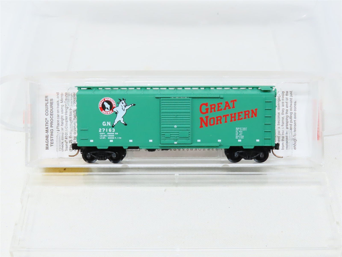 N Scale Micro-Trains MTL 20420 GN Great Northern &quot;Goat&quot; 40&#39; Box Car #27163