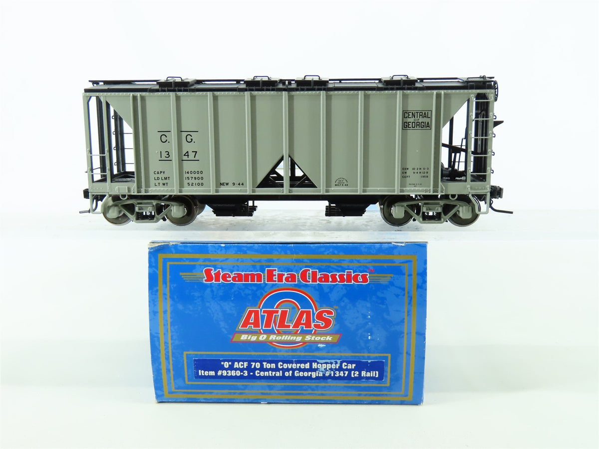 O Scale 2-Rail Atlas 9360-3 CG Central of Georgia ACF 2-Bay Covered Hopper #1347