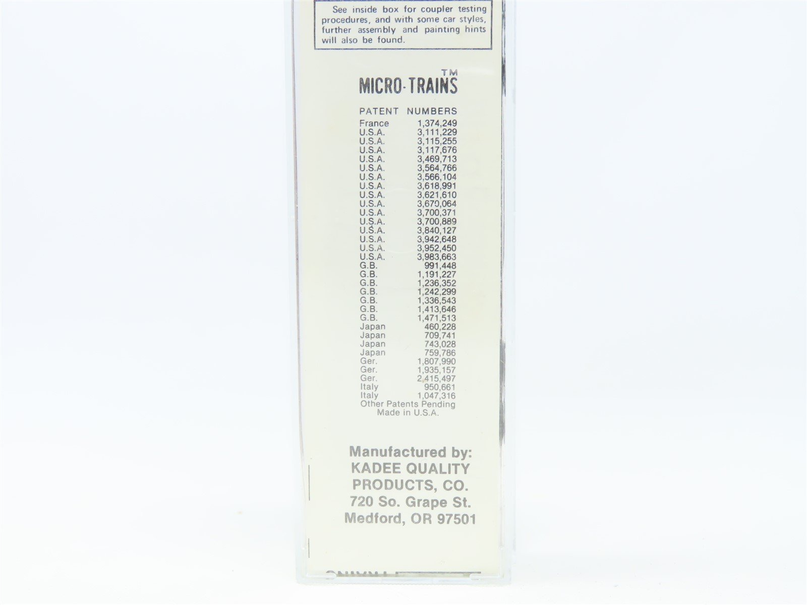 N Scale Kadee Micro-Trains MTL BLW-74 CP Canadian Pacific 40' Box Car #252267