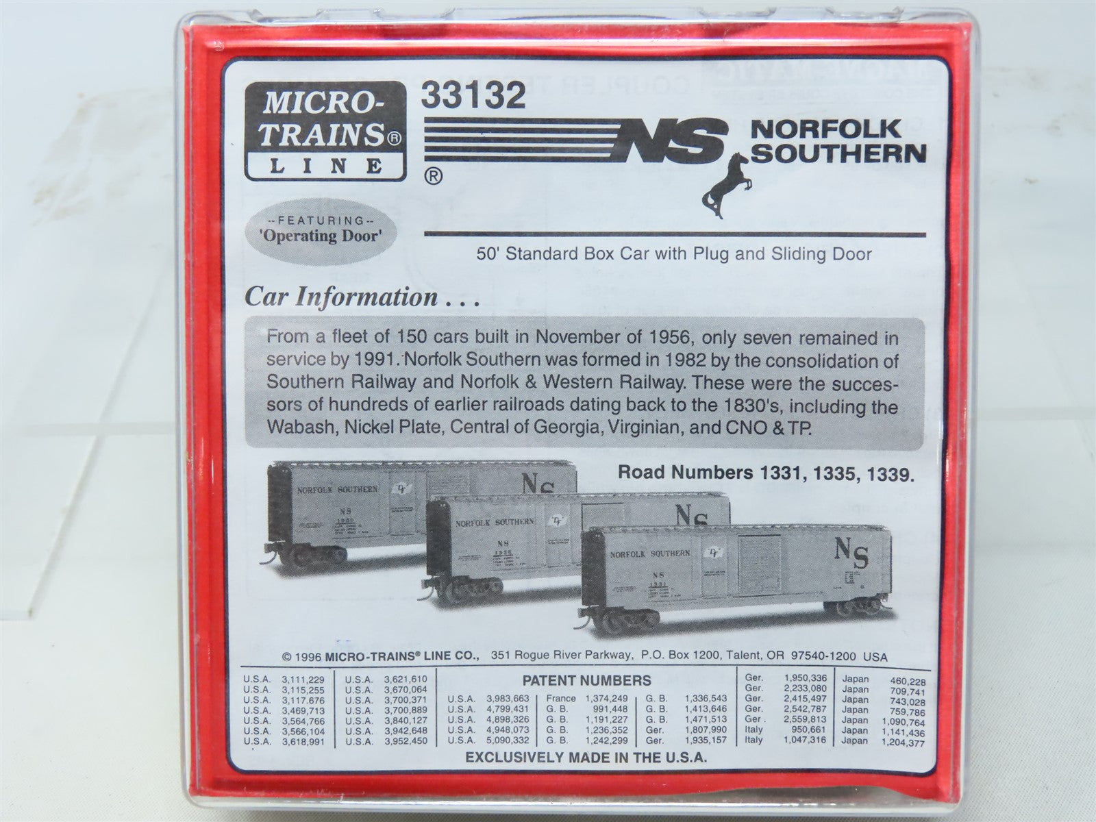 N Scale Micro-Trains MTL #33132 NS Norfolk Southern 50' Box Car 3-Pack