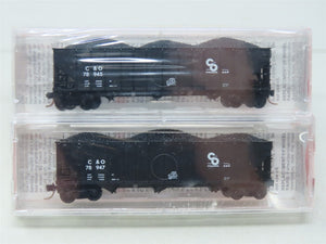 N Scale Micro-Trains MTL #108022 C&O Progress 3-Bay Hopper w/ Load 2-Pack