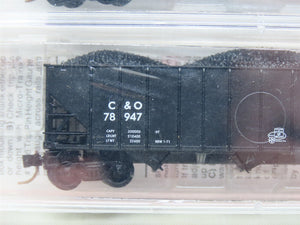 N Scale Micro-Trains MTL #108022 C&O Progress 3-Bay Hopper w/ Load 2-Pack