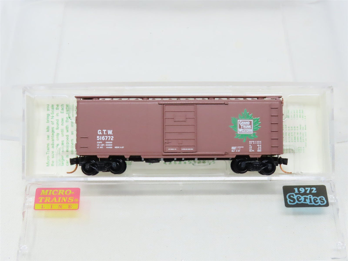 N Micro-Trains MTL 02000018 GTW Grand Trunk Western Boxcar #516772 - Blue Label