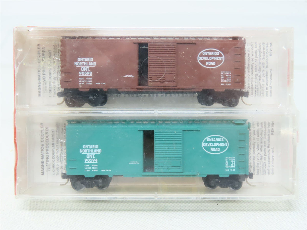 N Scale Micro-Trains MTL #20376-2 ONT Ontario Northland 40&#39; Box Car 2-Pack