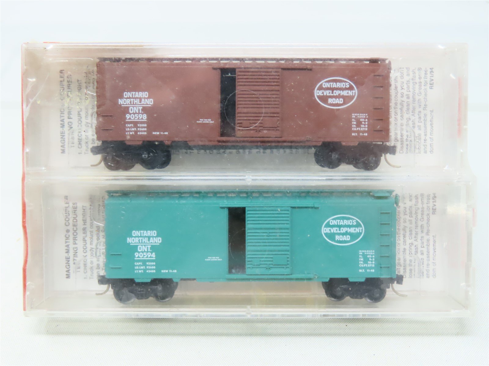 N Scale Micro-Trains MTL #20376-2 ONT Ontario Northland 40' Box Car 2-Pack