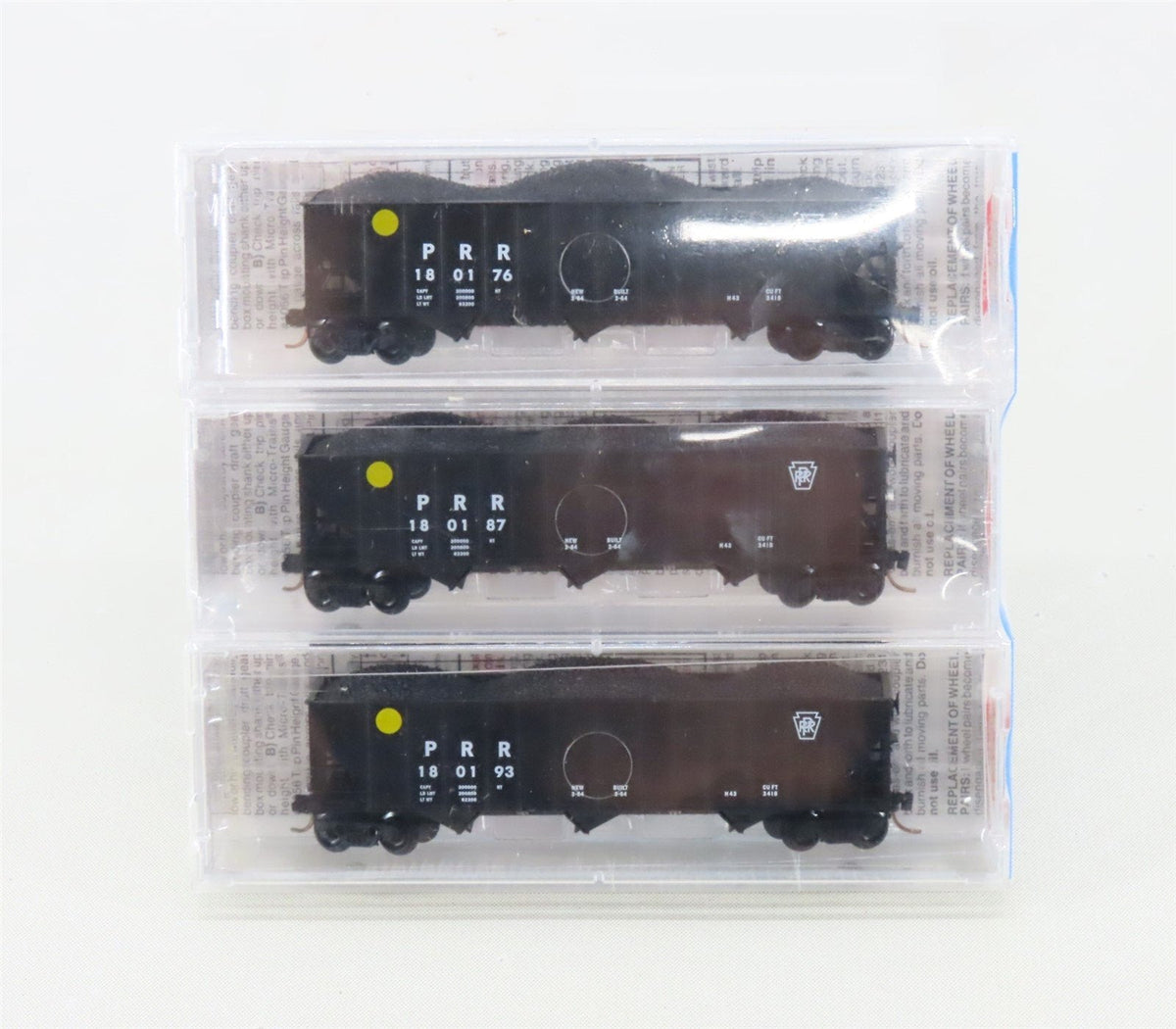 N Scale Micro-Trains MTL #108042 PRR Pennsylvania 3-Bay Hopper w/ Load 3-Pack