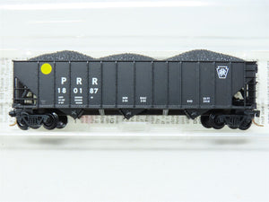 N Micro-Trains MTL 108040 PRR Pennsylvania 3-Bay Hopper w/ Coal Load #180187