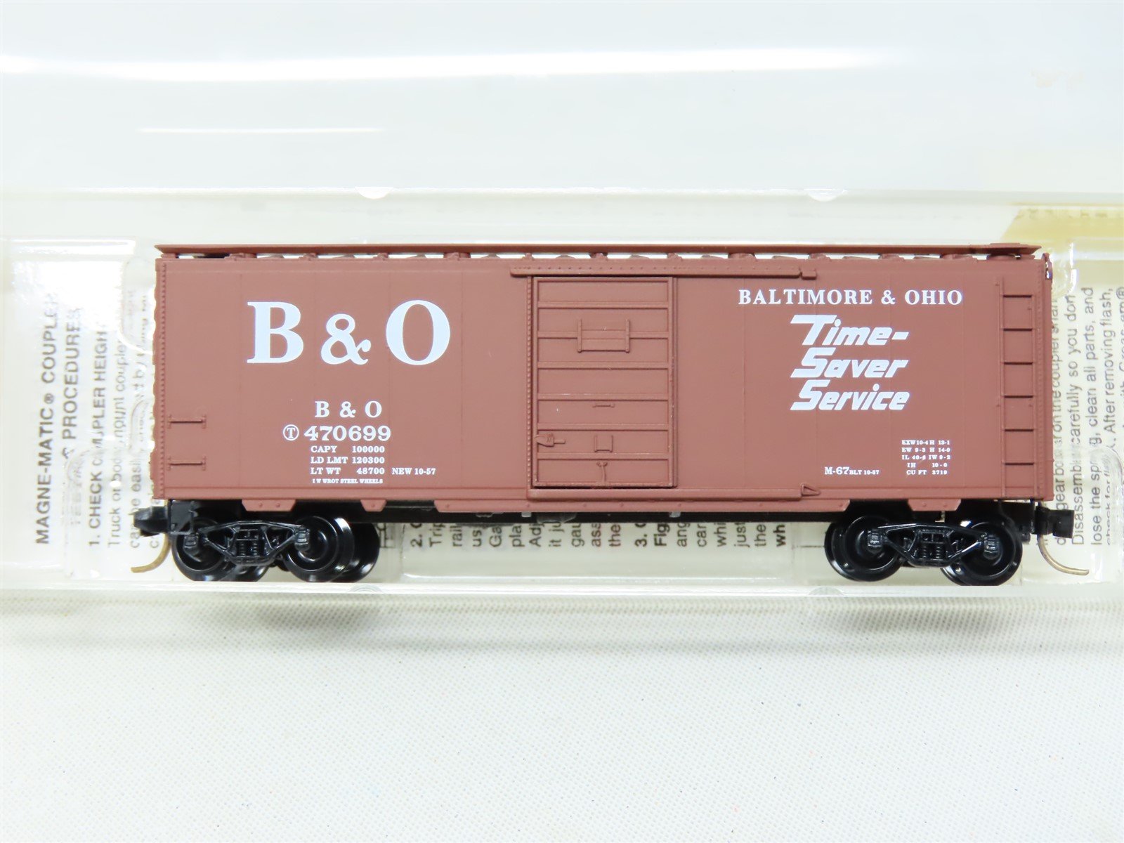 N  Micro-Trains MTL 203461 B&O Baltimore & Ohio "Time Saver" 40' Boxcar #470699