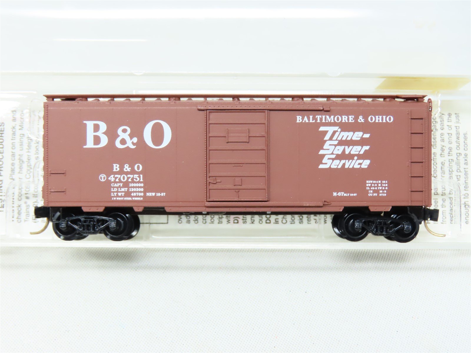 N  Micro-Trains MTL 203462 B&O Baltimore & Ohio "Time Saver" 40' Boxcar #470751