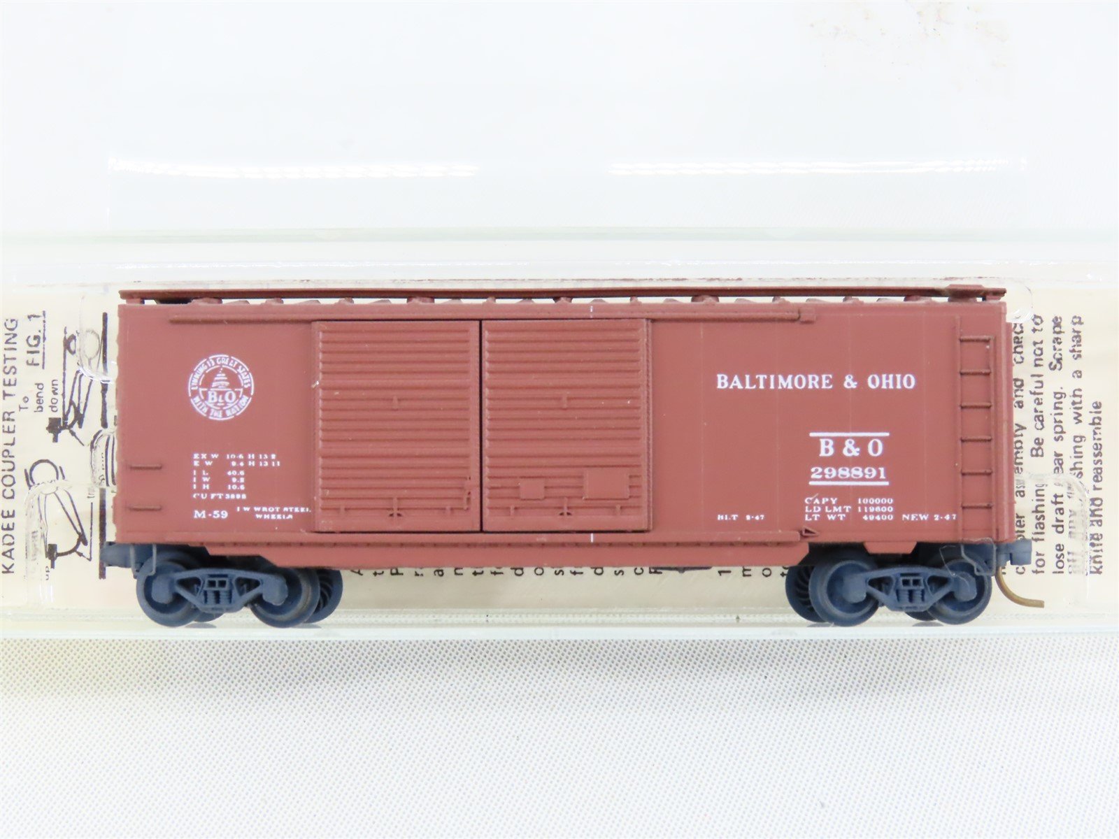 N Scale Micro-Trains MTL 23040 B&O Baltimore & Ohio 40' Boxcar #298891