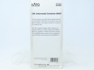 HO Scale Kato #30-9021 HUBU BNSF Railway 53' Intermodal Containers (2-Pack)