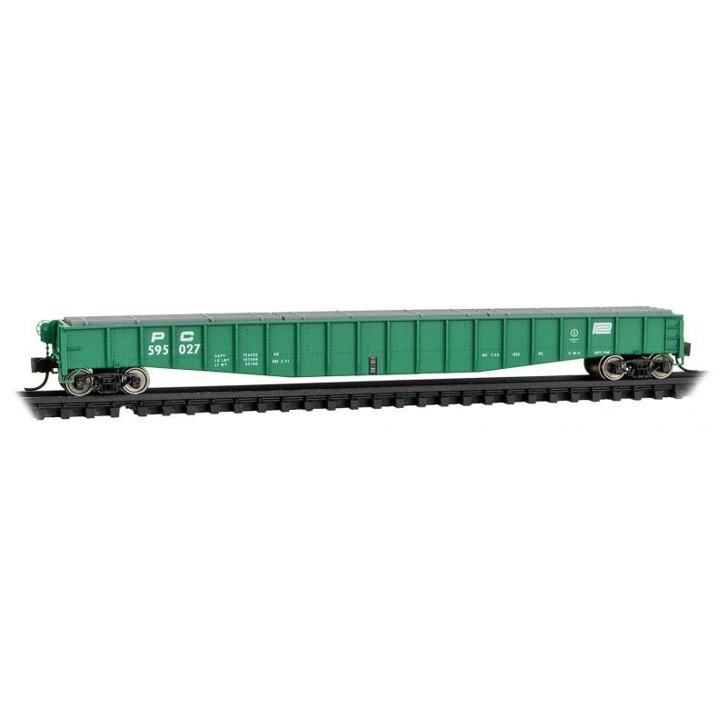 N Micro-Trains MTL 10700030 PC Penn Central 65&#39; 70-Ton Mill Gondola #595027