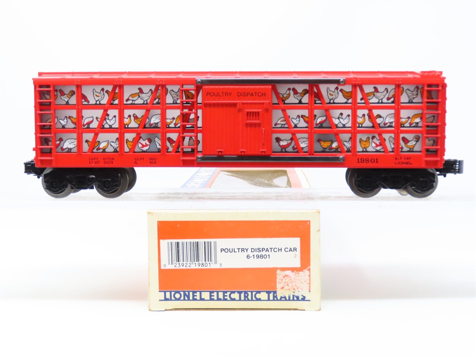 O Gauge 3-Rail Lionel 6-19801 Poultry Dispatch Stock Car w/Light