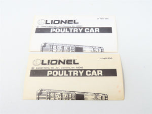 O Gauge 3-Rail Lionel 6-19801 Poultry Dispatch Stock Car w/Light