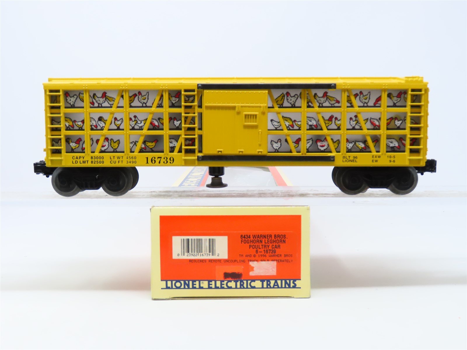 O Gauge 3-Rail Lionel 6-16739 Foghorn Leghorn 6434 Operating Poultry Car