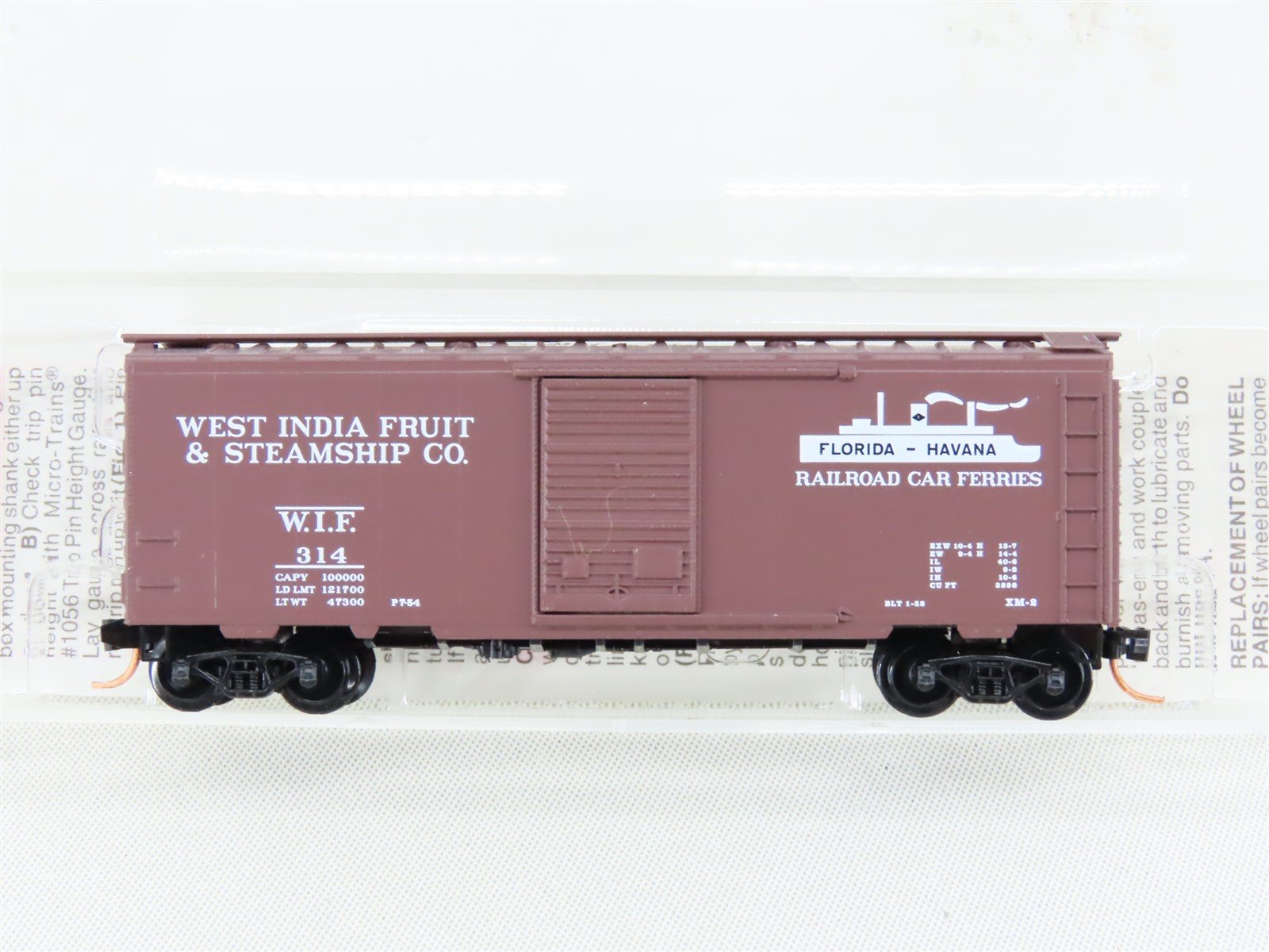 N Scale Micro-Trains MTL 20370 WIF West India Fruit Co 40' Boxcar #314