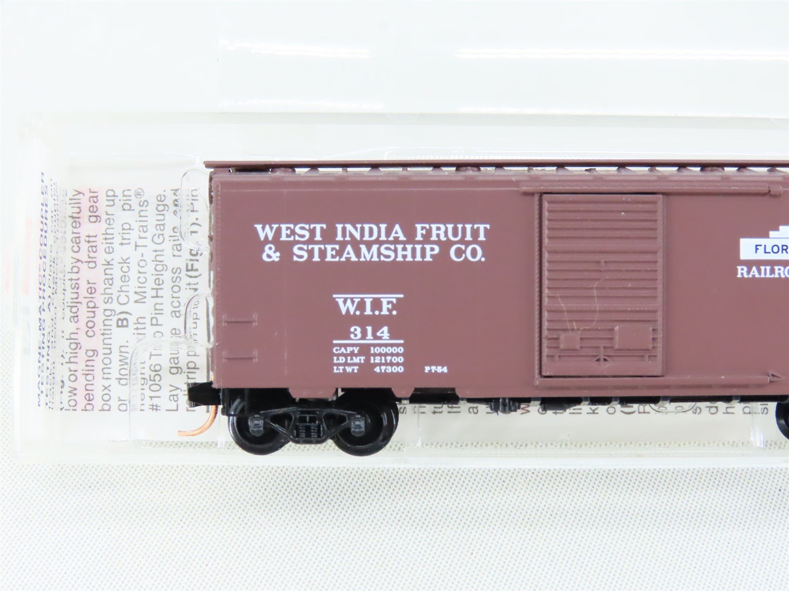 N Scale Micro-Trains MTL 20370 WIF West India Fruit Co 40' Boxcar #314