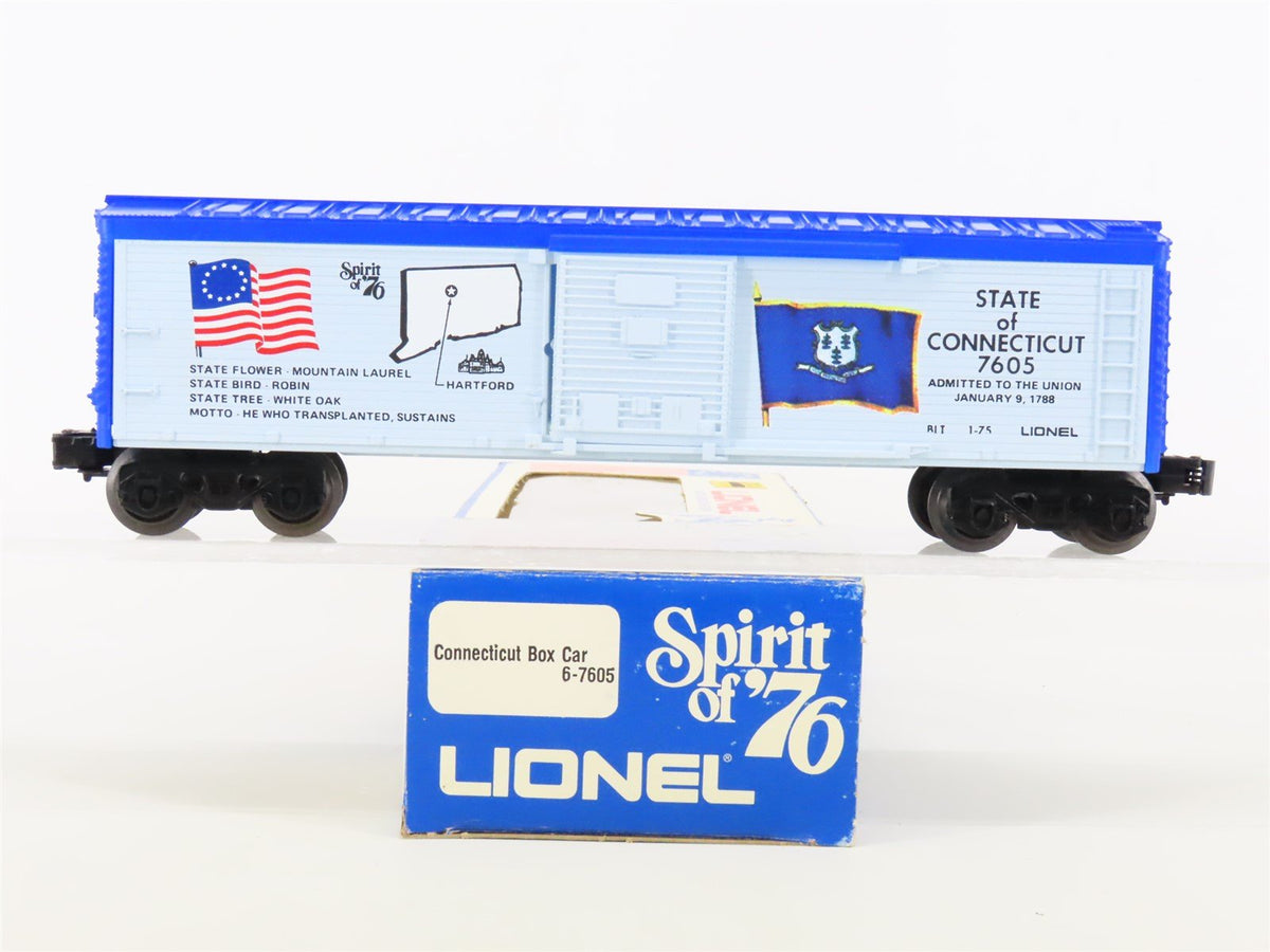 O Gauge 3-Rail Lionel 6-7605 Connecticut Spirit of &#39;76 40&#39; Boxcar #7605