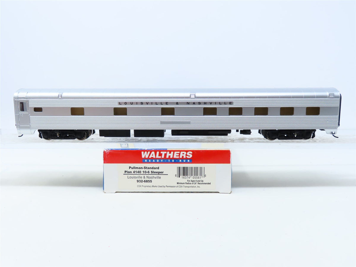 HO Scale Walthers #932-6855 L&amp;N Louisville &amp; Nashville 10-6 Sleeper Passenger