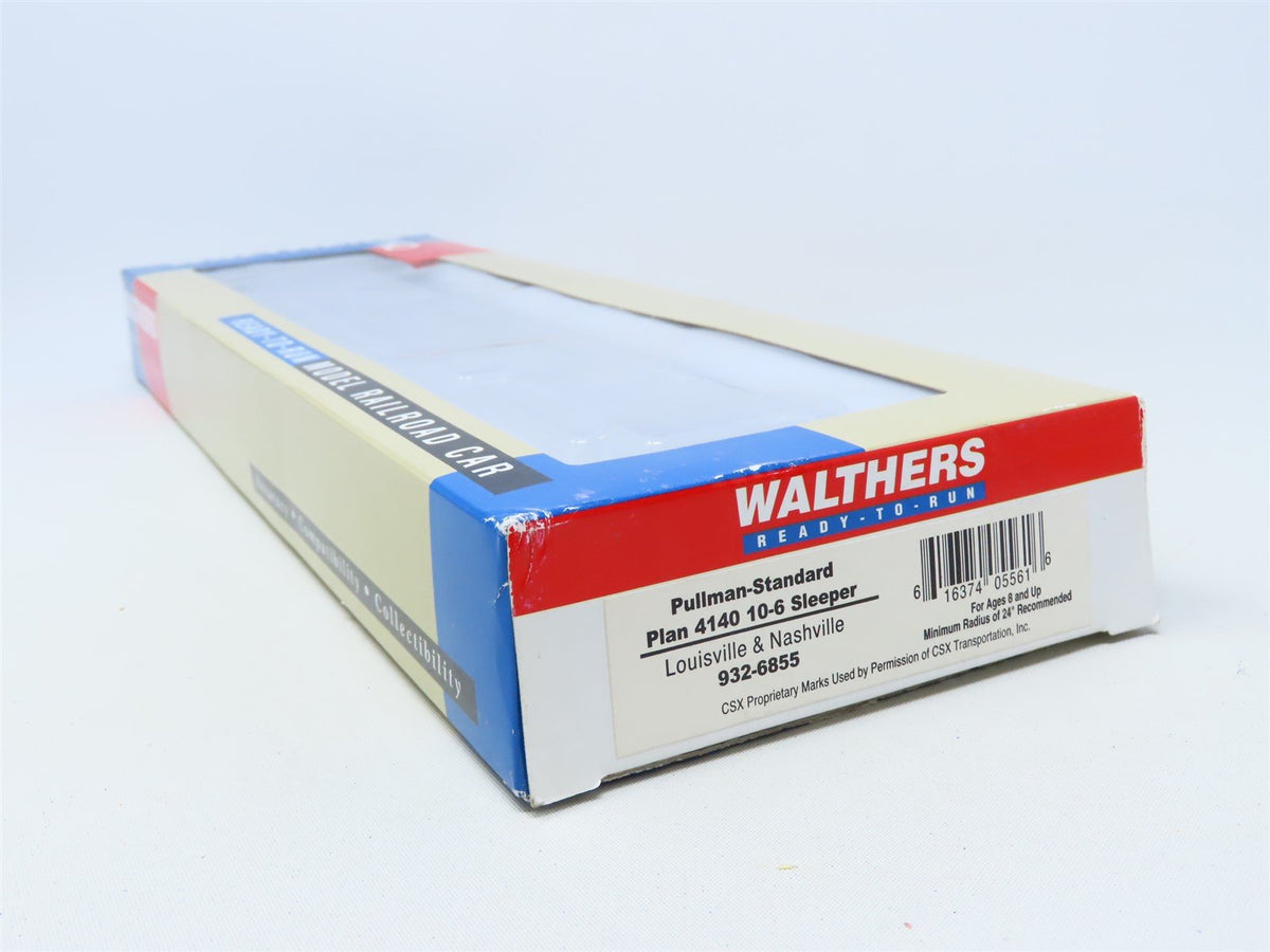 HO Scale Walthers #932-6855 L&amp;N Louisville &amp; Nashville 10-6 Sleeper Passenger