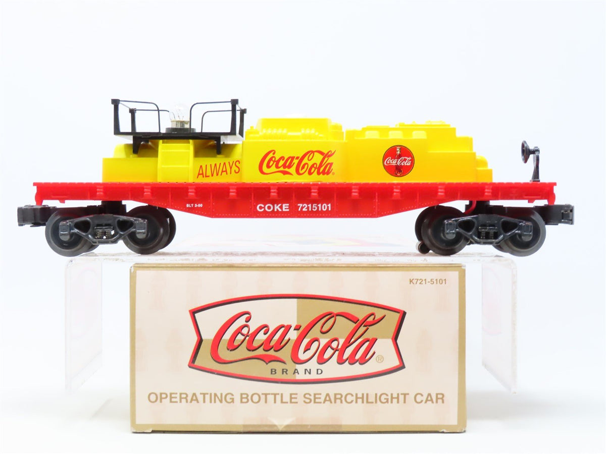 O Gauge 3-Rail K-Line K721-5101 Coca-Cola Operating Bottle Searchlight Car