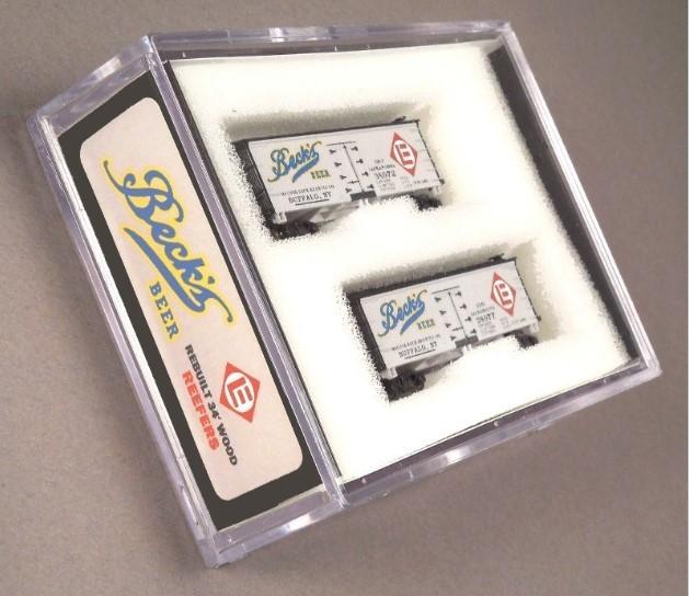 Z Scale FULL THROTTLE FTB9408-1 EL Erie Lackawanna Beck's Beer 34' Reefer Set #1