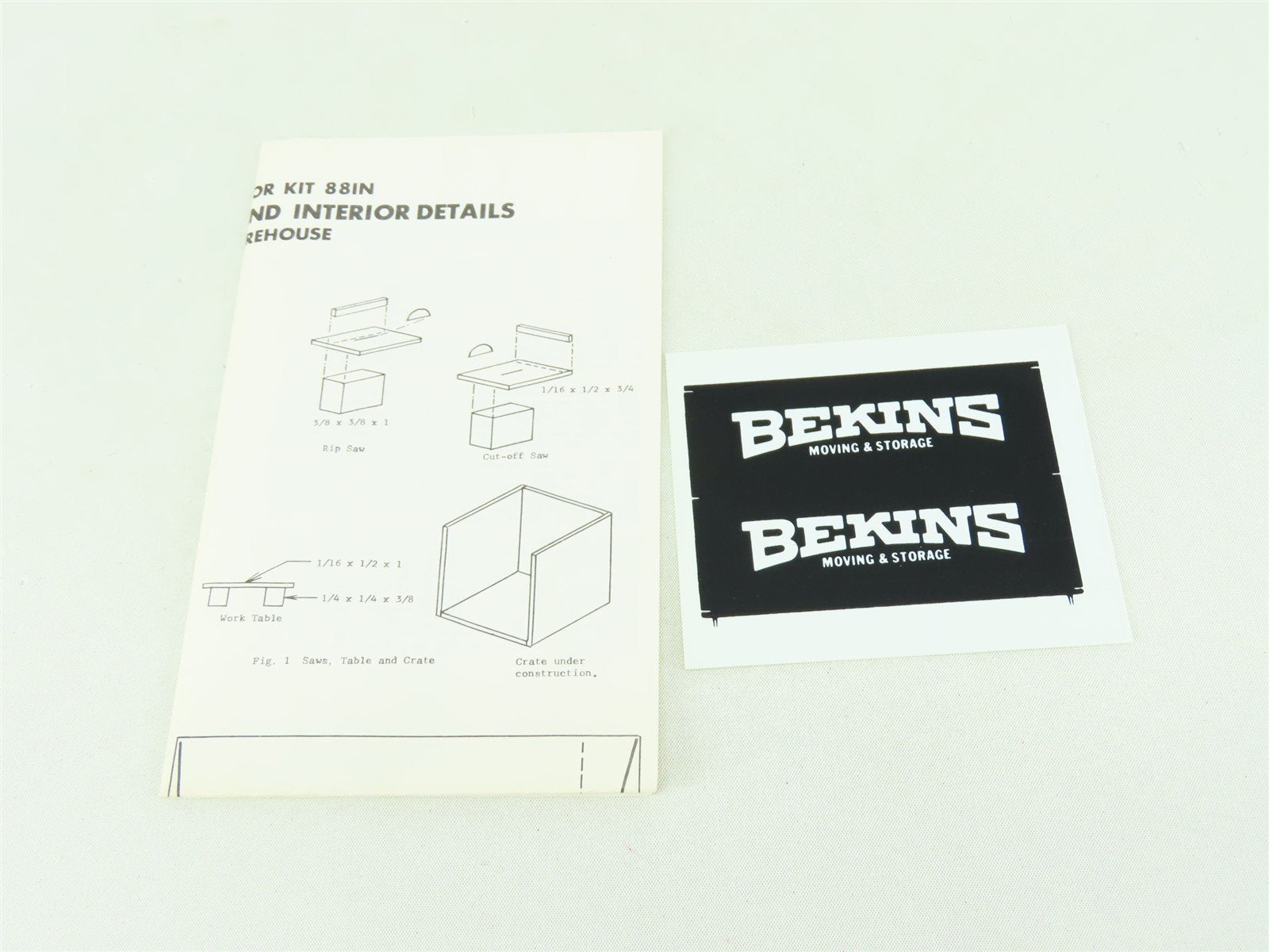 HO 1/87 Scale California Model Co. Kit #88IN Bekins Interior Detail & Lighting