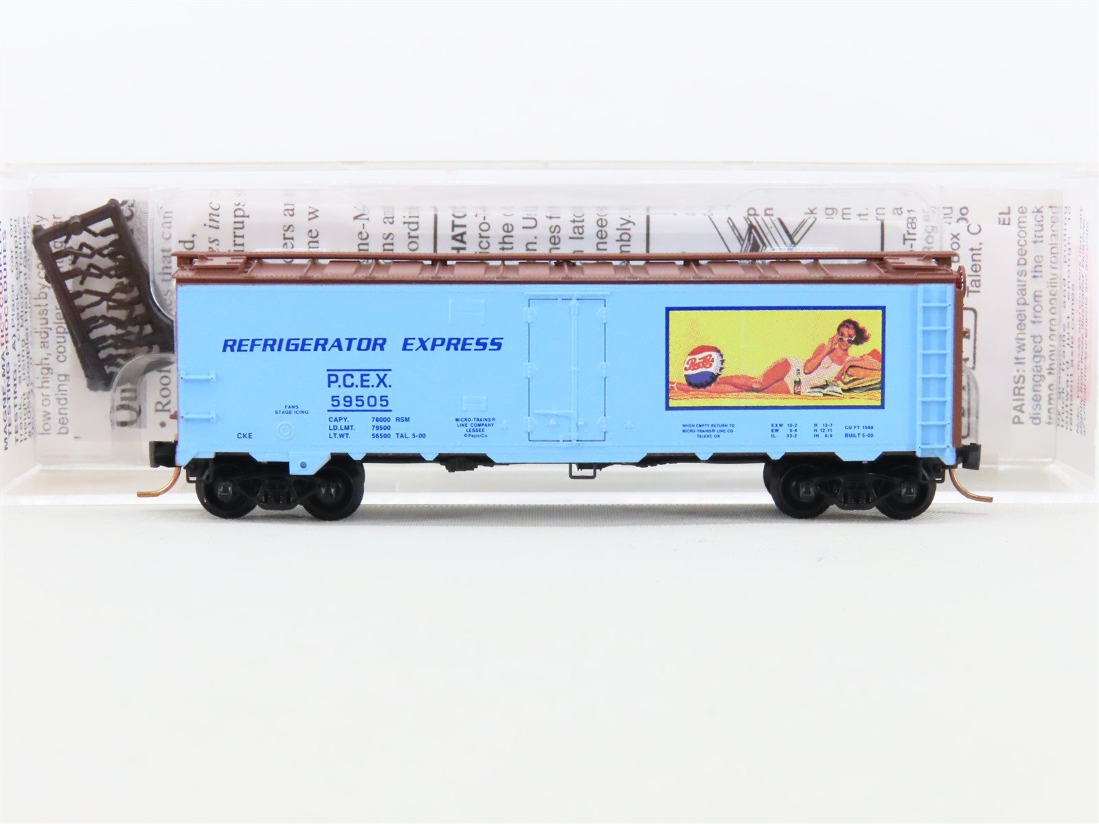 N Scale Micro-Trains MTL 59550 PCEX Pepsi-Cola 40' Steel Reefer Car
