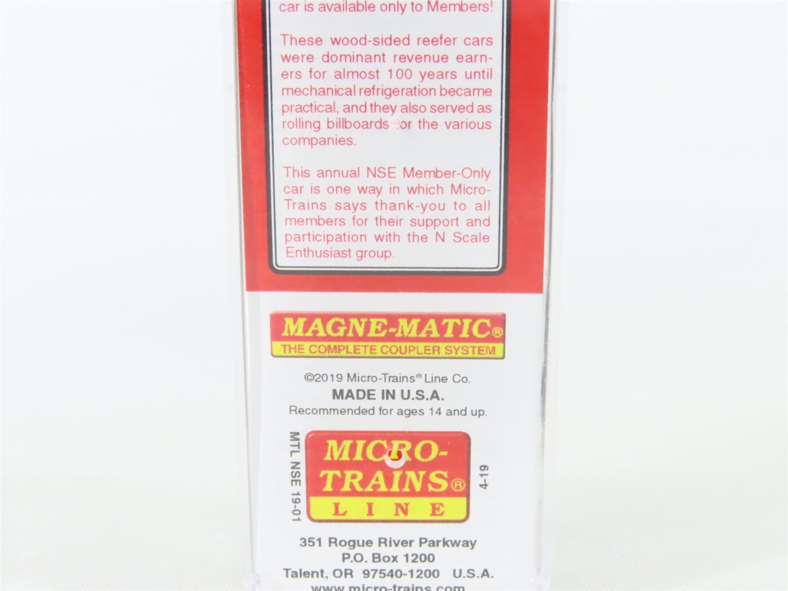 N Scale Micro-Trains MTL NSE 19-01 Northern Refrigerator Co 40' Reefer Car #7100