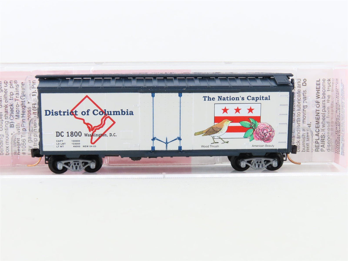 N Scale Micro-Trains MTL NSC 4-03 DC Distract of Columbia 40&#39; Boxcar #1800