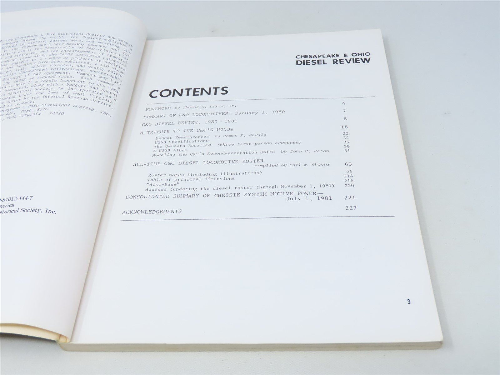 Chesapeake & Ohio Diesel Review by Carl W. Shaver ©1982 SC Book