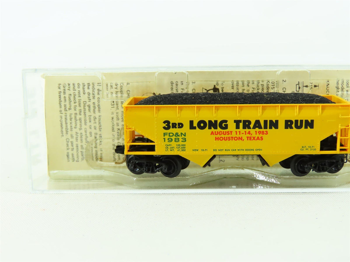 N Scale Micro-Trains MTL Special Run FD&amp;N 3rd Long Train Run 2-Bay Hopper #1983