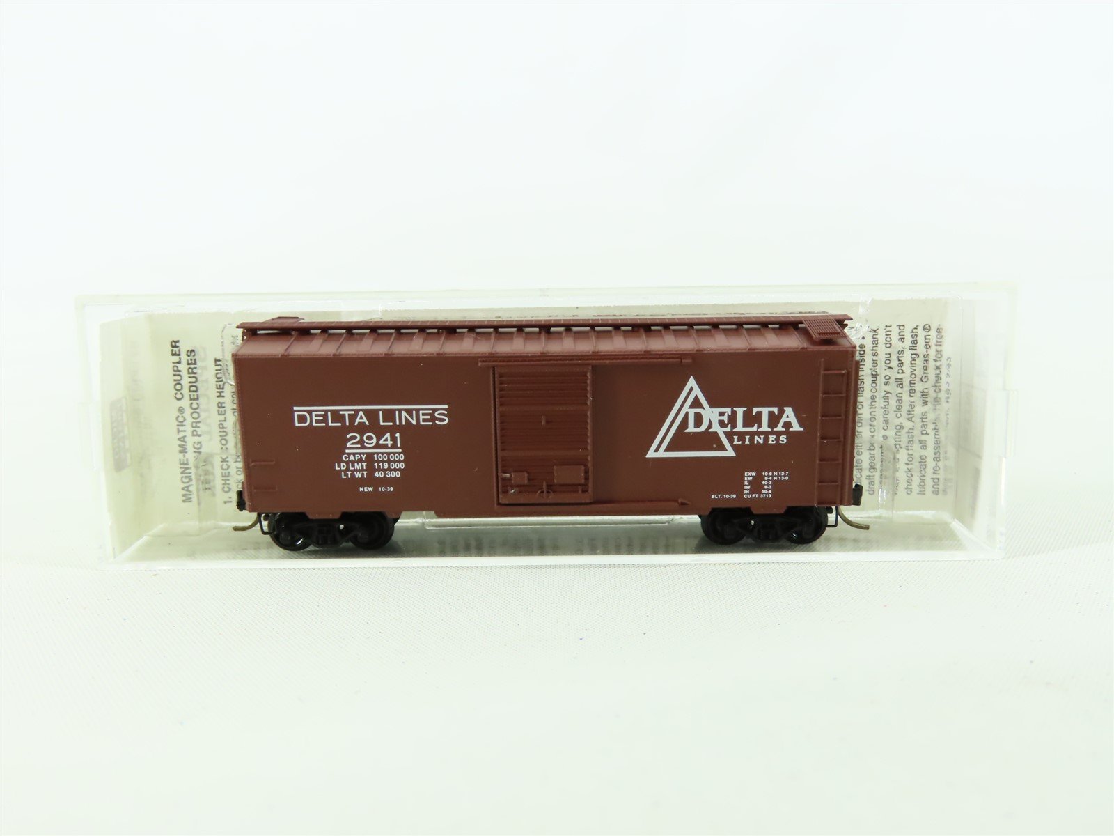 N Scale Micro-Trains MTL Special Run Delta Lines 40' Box Car #2941