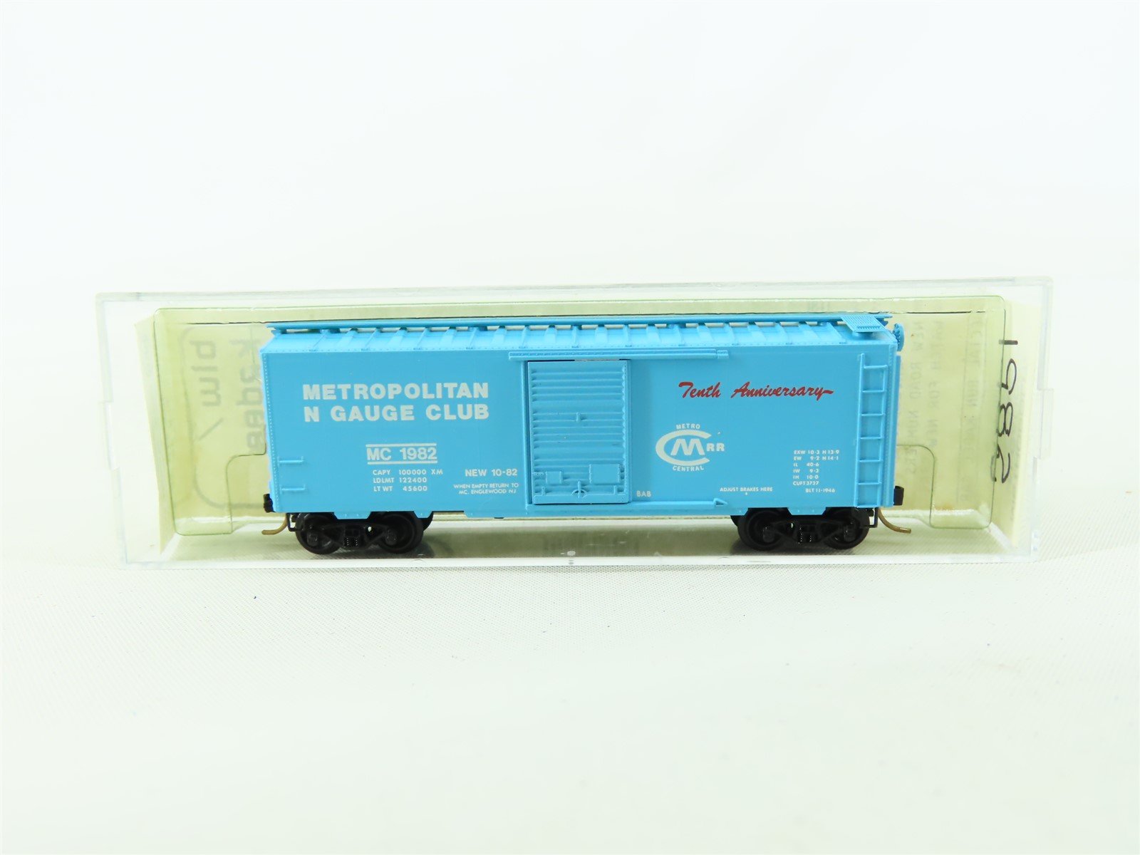 N Scale Micro-Trains MTL BLW-48 MC Metropolitan Club 40' Boxcar #1982