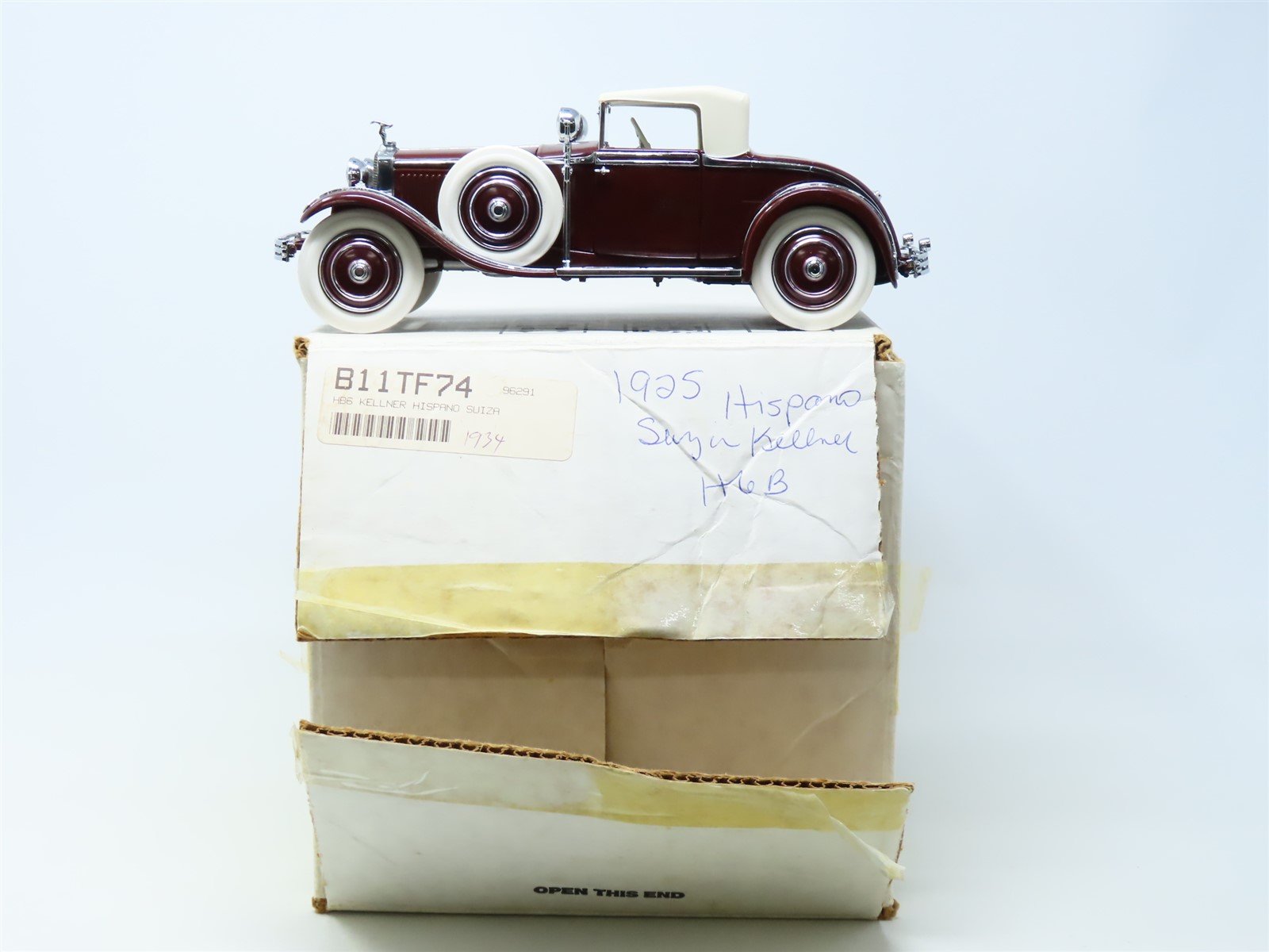 1/24 Scale Franklin Mint #B11TF74 1925 Hispano-Suiza H6B Kellner w/ COA