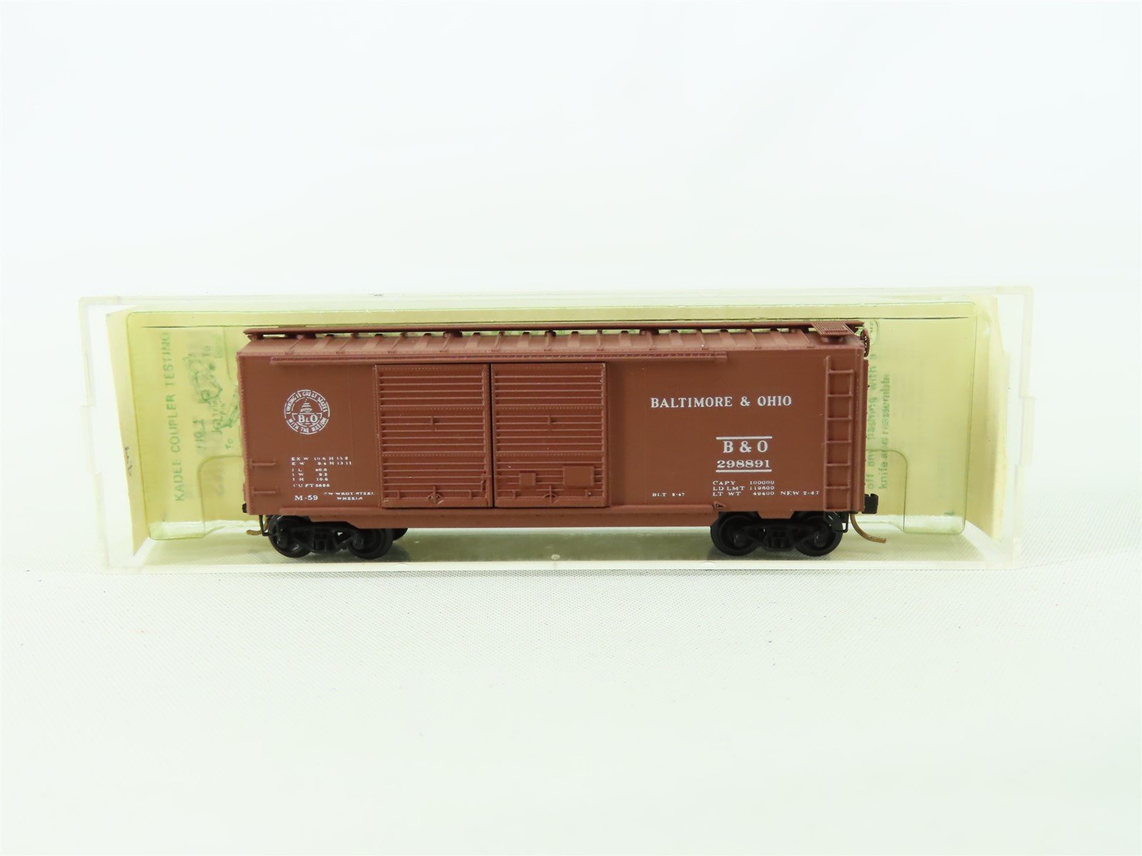 N Micro-Trains MTL/Kadee 23157 B&O Baltimore & Ohio Boxcar #298891 - Blue Label