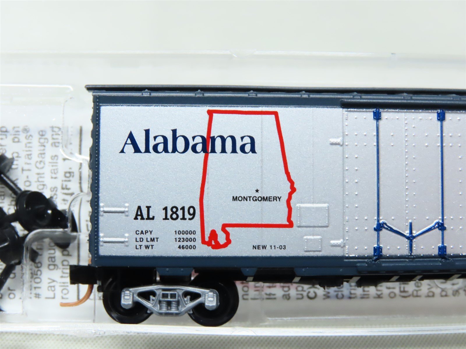 N Scale Micro-Trains MTL 21372 AL Alabama State 40' Plug Door Box Car #1819
