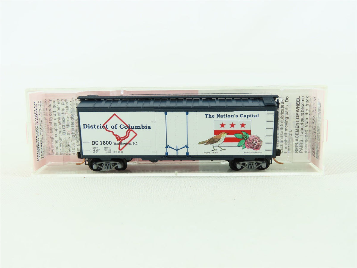 N Scale Micro-Trains MTL NSC 4-03 DC District of Columbia 40&#39; Boxcar #1800