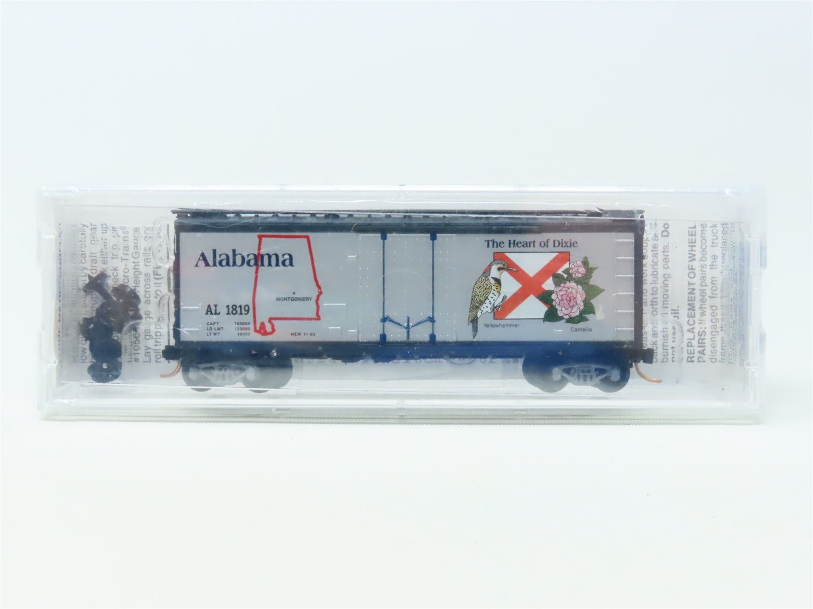 N Scale Micro-Trains MTL 21372 AL Alabama State 40' Box Car #1819 Sealed