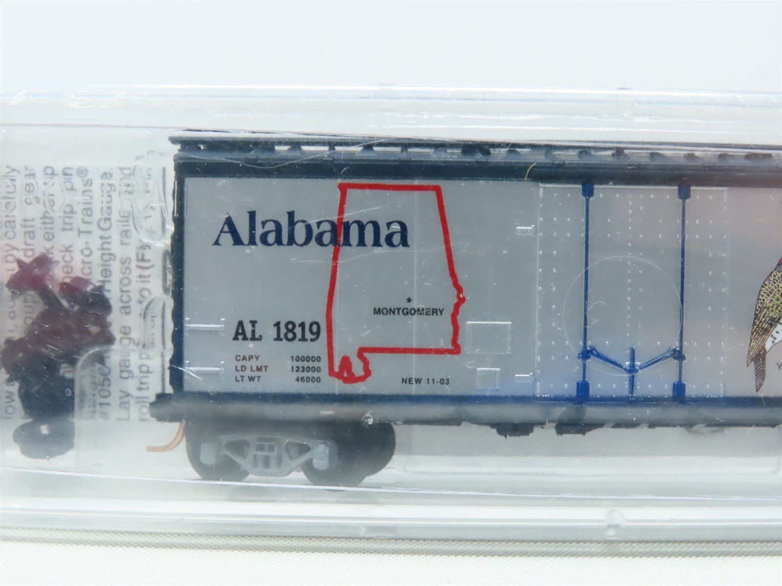 N Scale Micro-Trains MTL 21372 AL Alabama State 40' Box Car #1819 Sealed