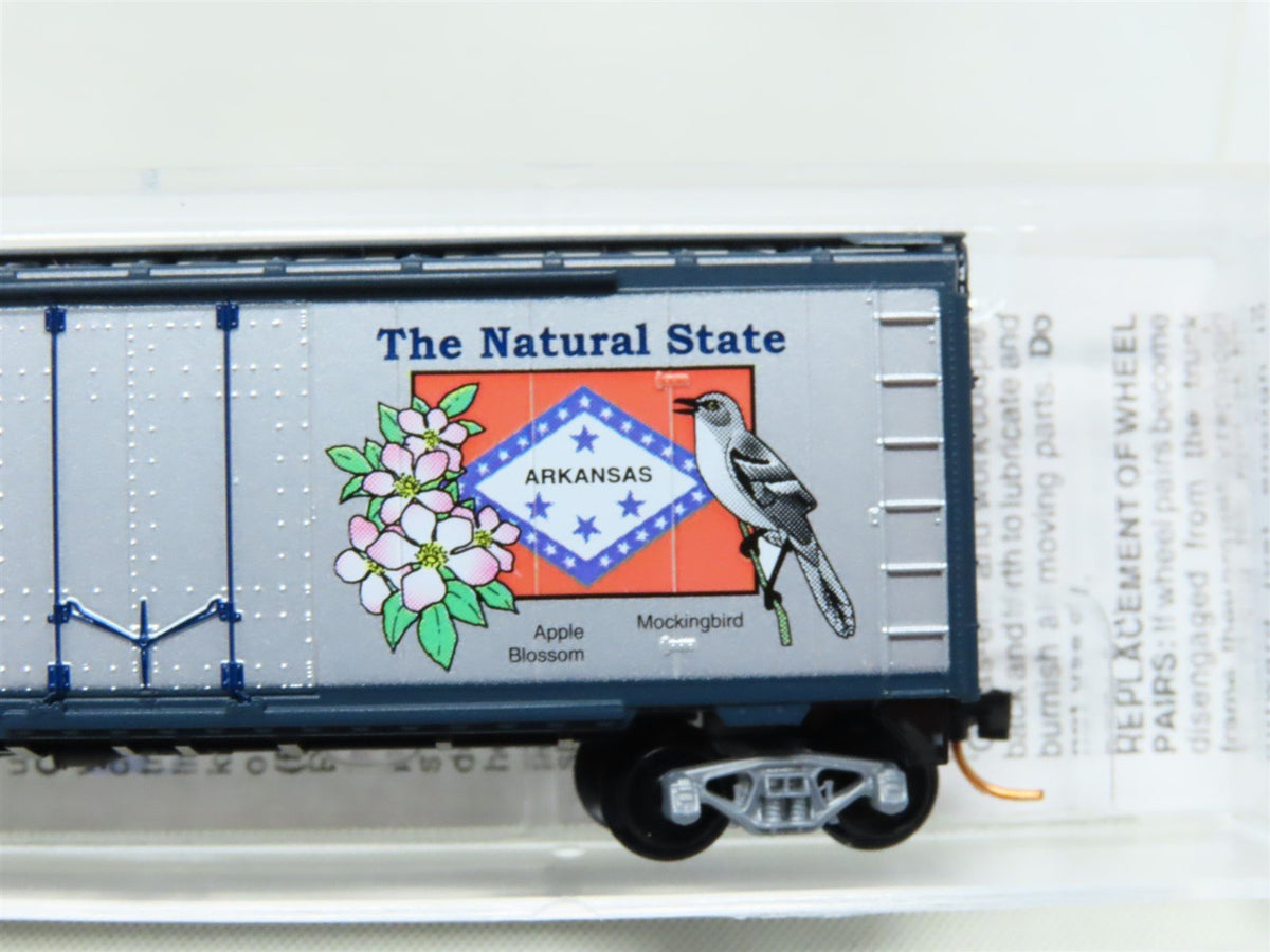N Scale Micro-Trains MTL 21383 AR Arkansas State 40&#39; Plug Door Box Car #1836