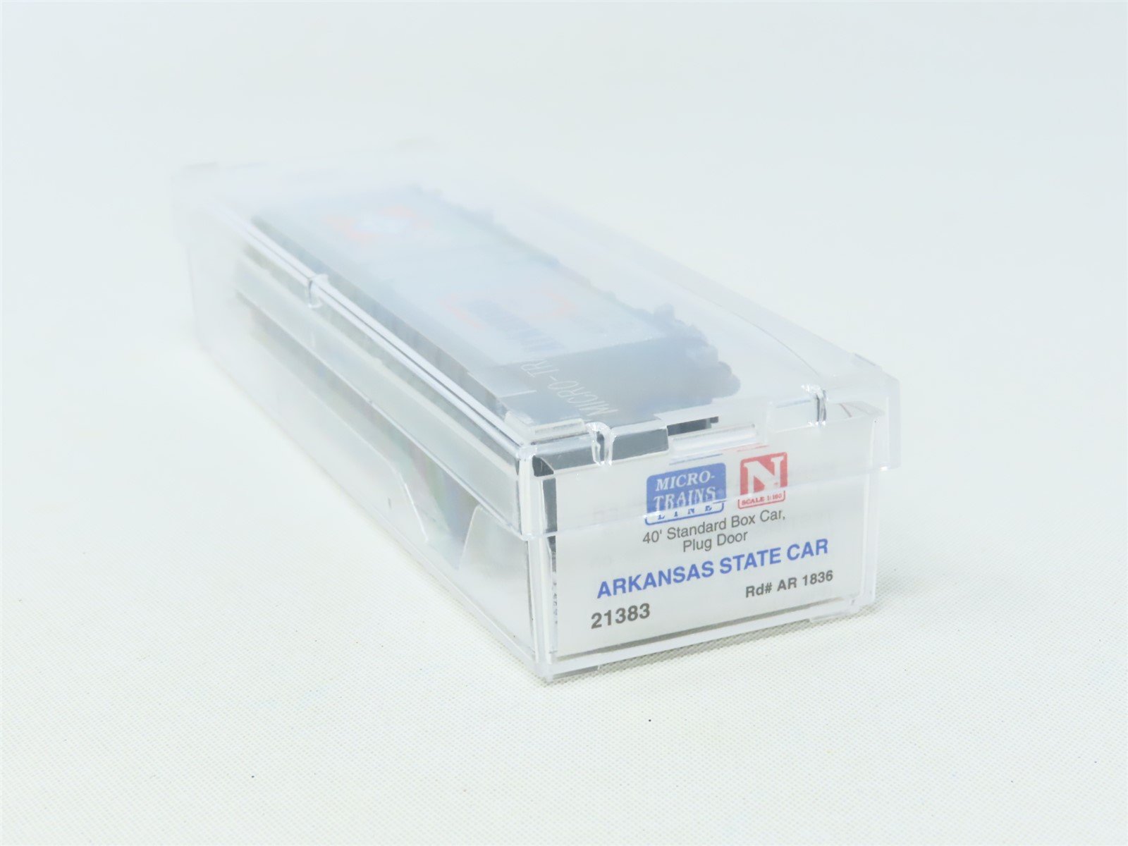 N Scale Micro-Trains MTL 21383 AR Arkansas State 40' Plug Door Box Car #1836