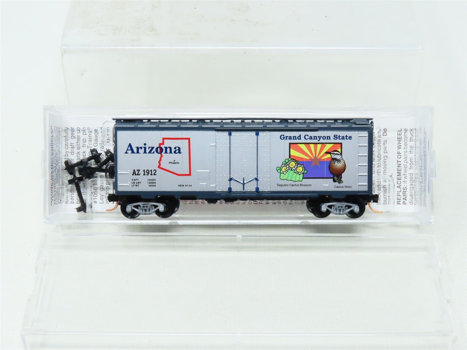 N Scale Micro-Trains MTL 21381 AZ Arizona State 40' Plug Door Box Car #1912