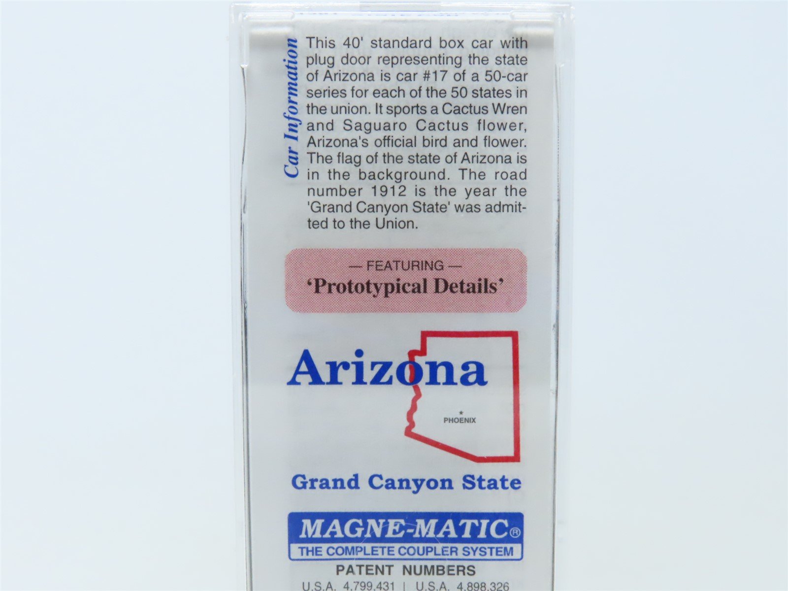 N Scale Micro-Trains MTL 21381 AZ Arizona State 40' Plug Door Box Car #1912