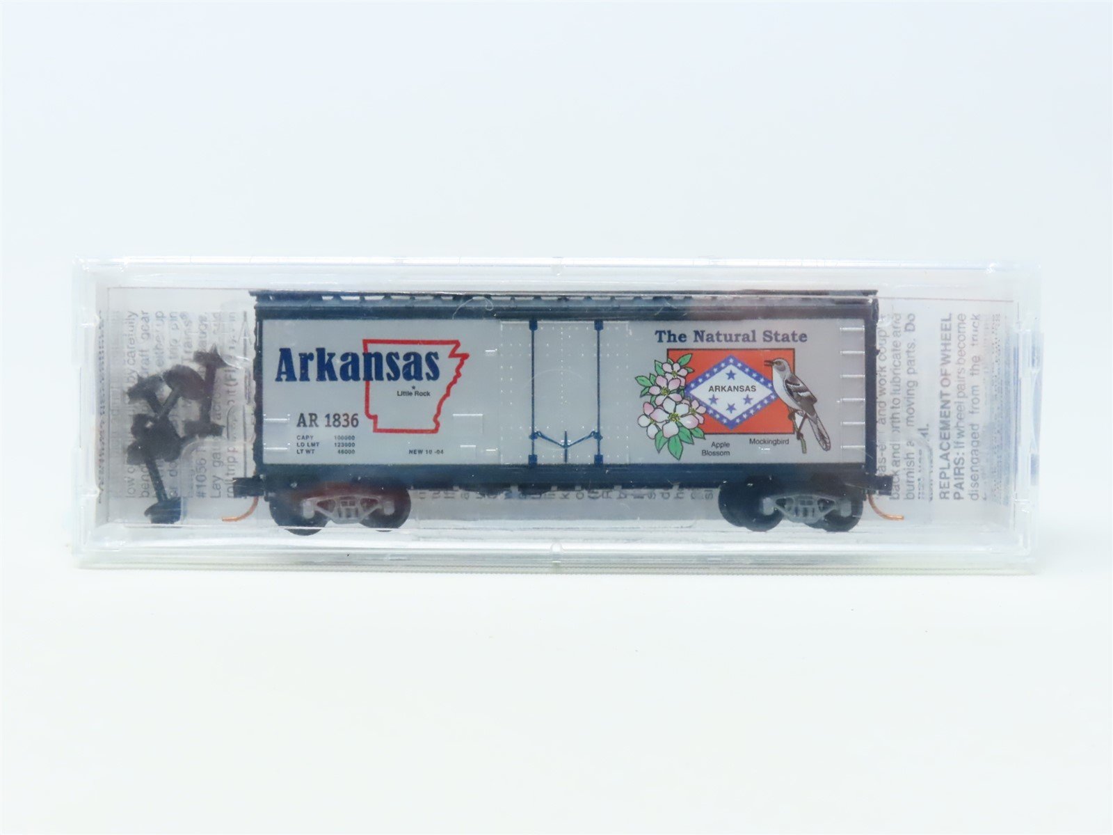 N Scale Micro-Trains MTL 21383 AR Arkansas 40' Plug Door Box Car #1836 Sealed