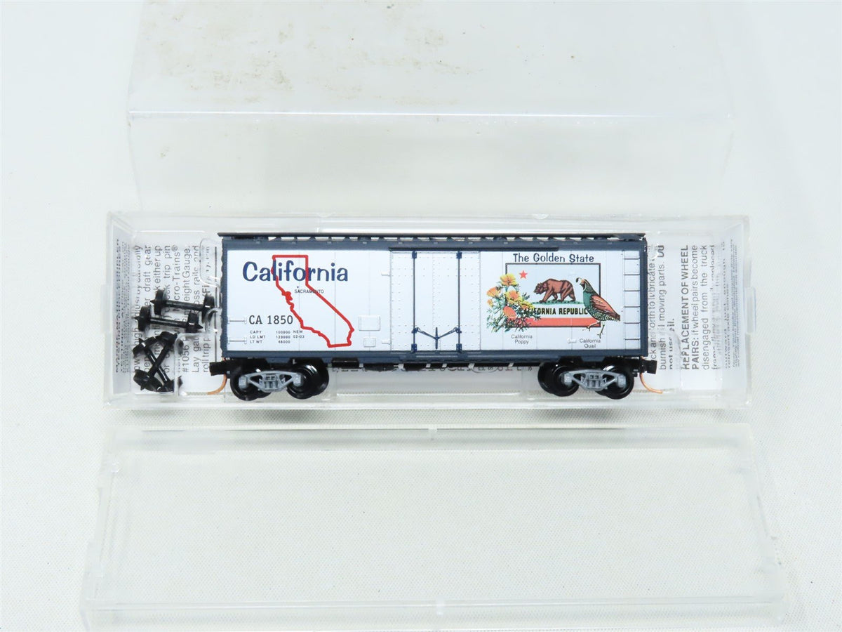 N Scale Micro-Trains MTL 21330 CA California State 40&#39; Plug Door Box Car #1850