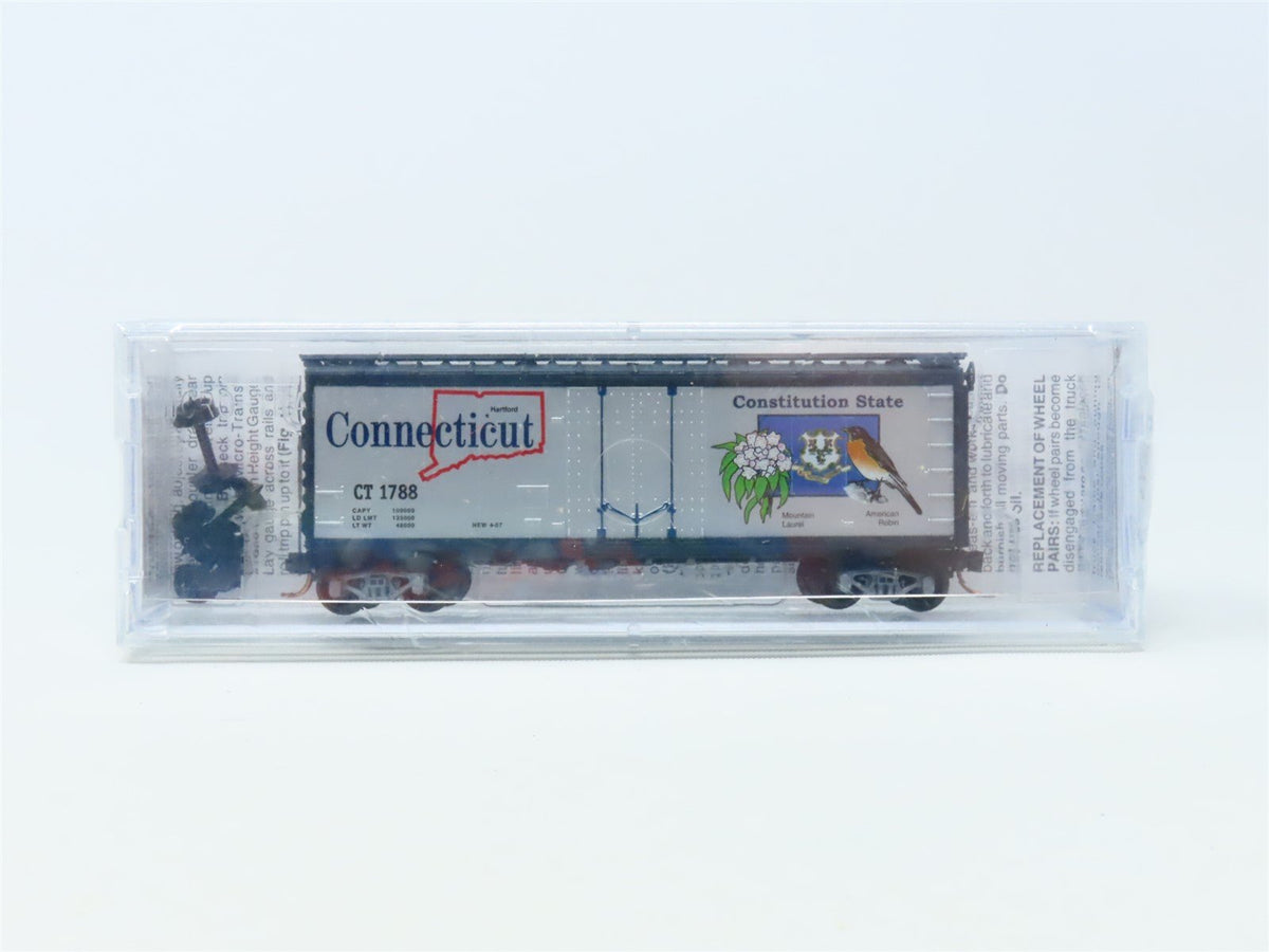 N Scale Micro-Trains MTL 02100412 CT Connecticut State 40&#39; Box Car #1788 Sealed