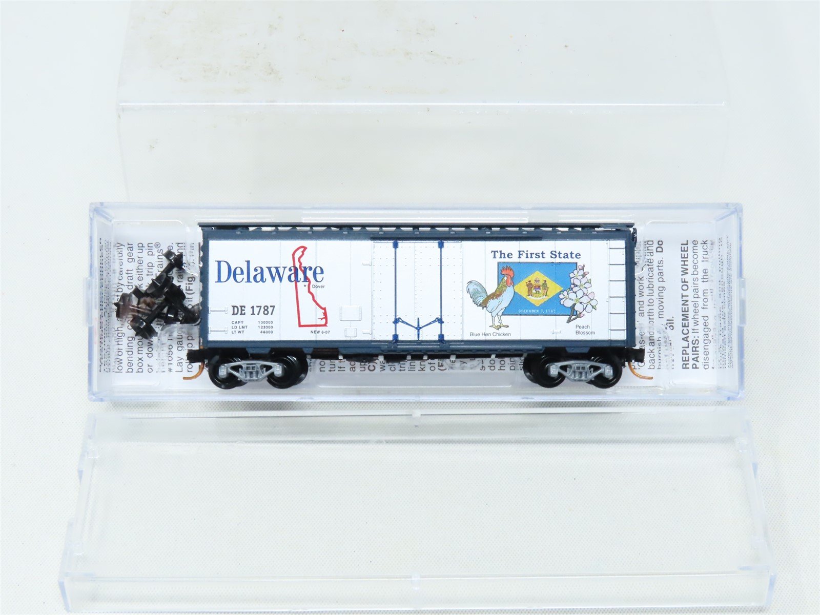 N Scale Micro-Trains MTL 02100414 DE Delaware State 40' Plug Door Box Car #1787