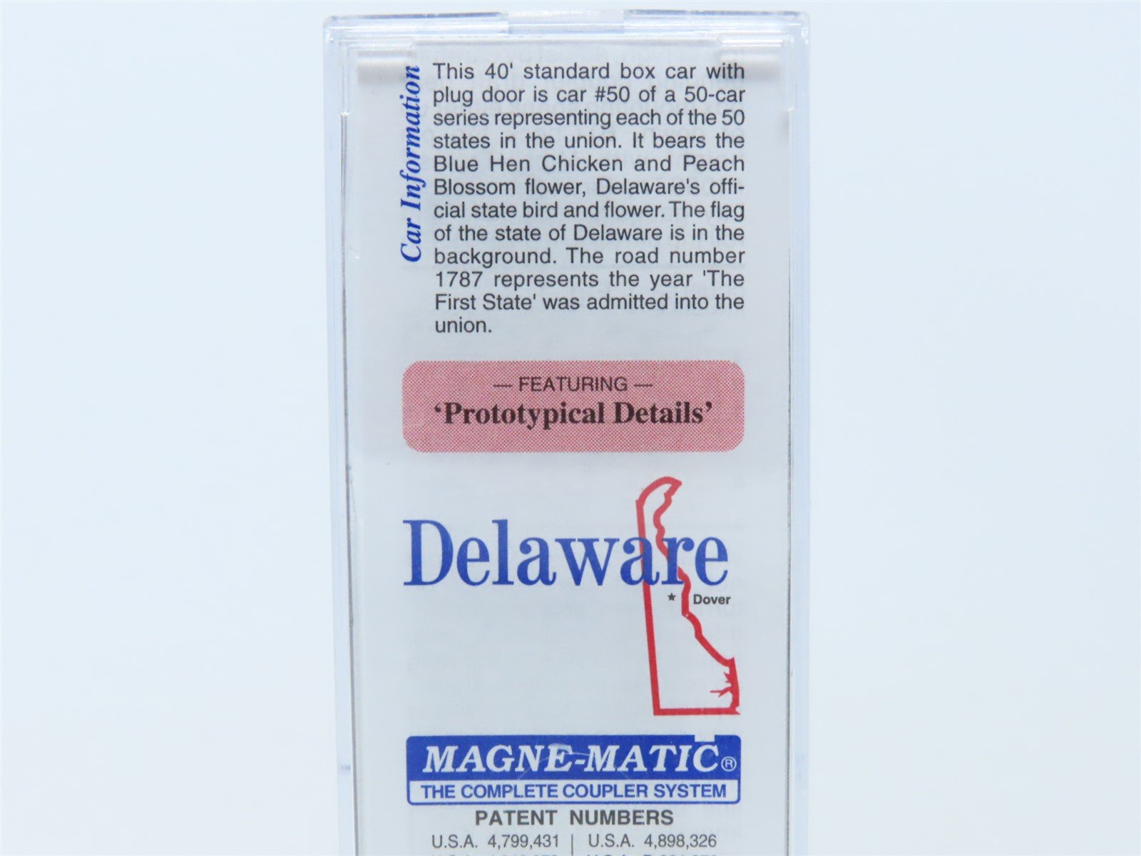 N Scale Micro-Trains MTL 02100414 DE Delaware State 40' Plug Door Box Car #1787