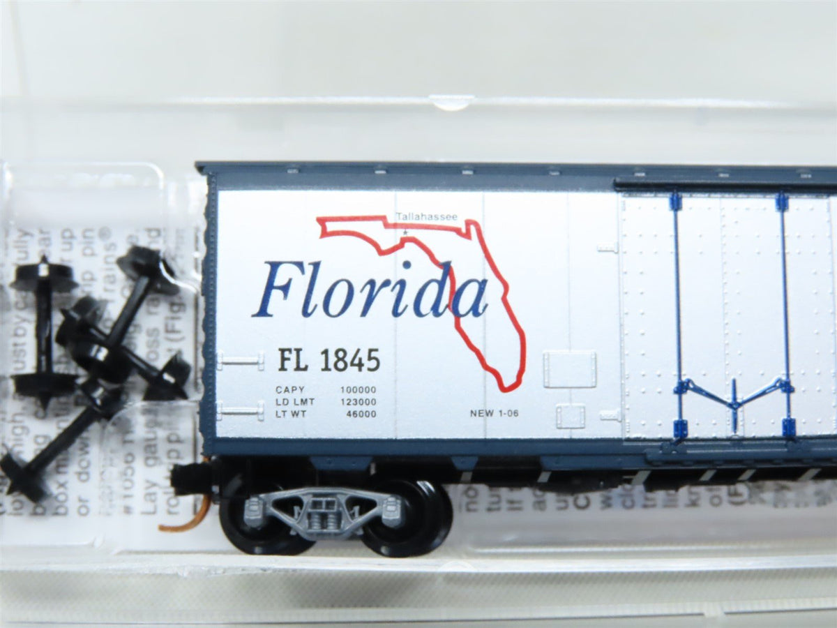 N Scale Micro-Trains MTL 02100397 FL Florida State 40&#39; Plug Door Box Car #1845